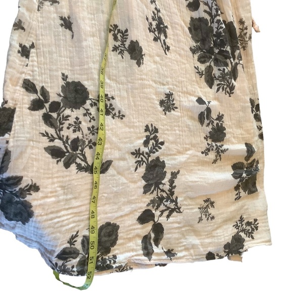 Free People Smocked Floral Maxi Dress Pink Black Slit Boho Cottagecore Small - Picture 9 of 9